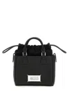 Maison Margiela Horizontal Leather Tote With Top Handle And Detachable Strap In Black