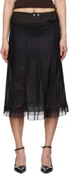 Maison Margiela Black & Brown 'anonymity Of The Lining' Midi Skirt In 900 Black And Brown