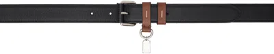 Maison Margiela Black & Brown Contrast Belt In Ha755 Black/chestnut