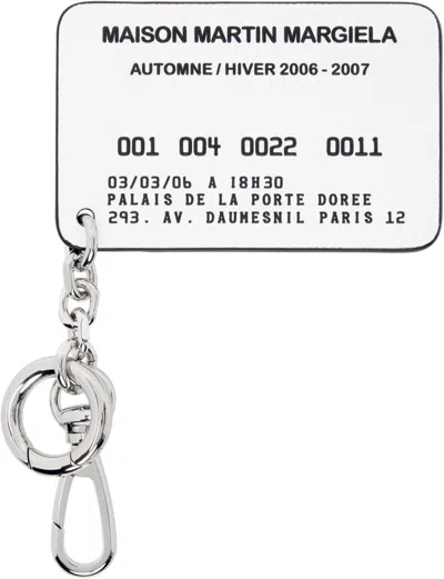 Maison Margiela Black & White Cardholder Keychain In Brown