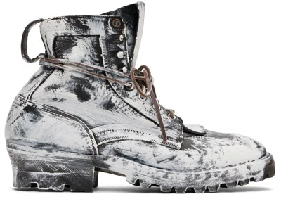 Maison Margiela Black & White Sierra Bianchetto Boots In Ha331 Black/mat Bian