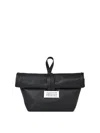 Maison Margiela Rectangular Leather Clutch Loop Handle In Black