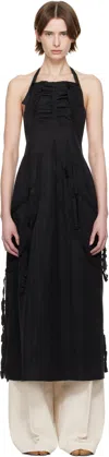 Maison Margiela Layered Halterneck Overdress Ruffled Detailing In 900 Black
