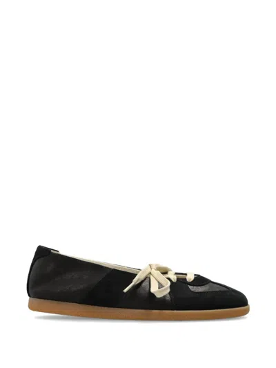 Maison Margiela Black Ballerina Sneakers With Suede Details And Laces