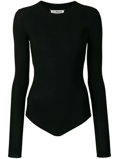 MAISON MARGIELA BLACK BLACK LONG SLEEVE BODYSUIT