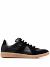 Maison Margiela Two-tone Leather And Suede Replica Sneakers In Black