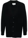 Maison Margiela V-neck Cashmere Cardigan With Button-down Front In Black