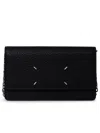 Maison Margiela Black Calf Leather Wallet Women In Black