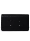 Maison Margiela Black Calf Leather Wallet Women In Black