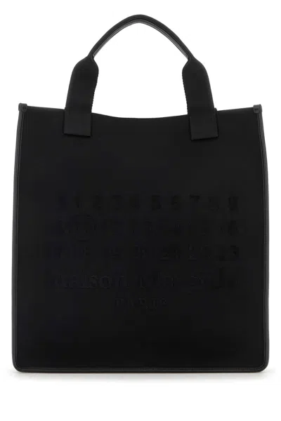 MAISON MARGIELA BLACK CANVAS SHOPPING BAG
