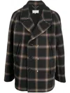 Maison Margiela Distressed Check-pattern Wool Coat With Buttoned Cuffs In Black