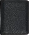 Maison Margiela Textured Leather Compact Bifold Wallet In Black