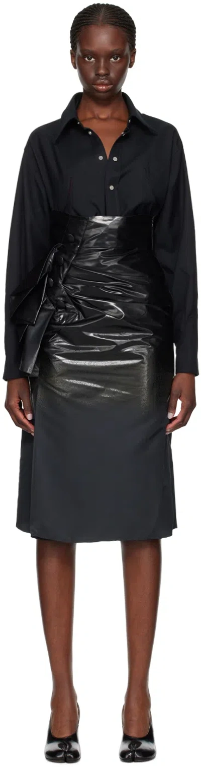 Maison Margiela Bow-detail Pencil Midi Skirt In Black