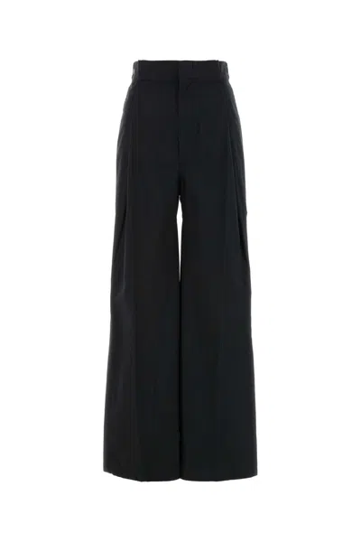 Maison Margiela Black Cotton And Nylon Wide-leg Pant