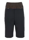Maison Margiela Black Shorts With Layered Design And Side Button Closure