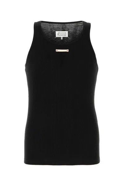 Maison Margiela Black Cotton Blend Tank Top