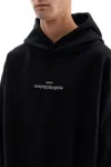 Maison Margiela Black Logo Cotton Hoodie In Black
