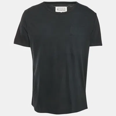 Pre-owned Maison Margiela Black Cotton Knit Crew Neck T-shirt Xl