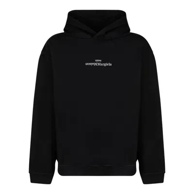 Maison Margiela Double-layered Hooded Black Logo Hoodie
