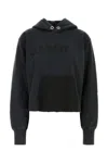 Maison Margiela Embroidered Logo Jersey Cropped Hoodie