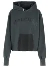Maison Margiela Embroidered Logo Jersey Cropped Hoodie In Black