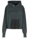 Maison Margiela Embroidered Logo Jersey Cropped Hoodie In Black