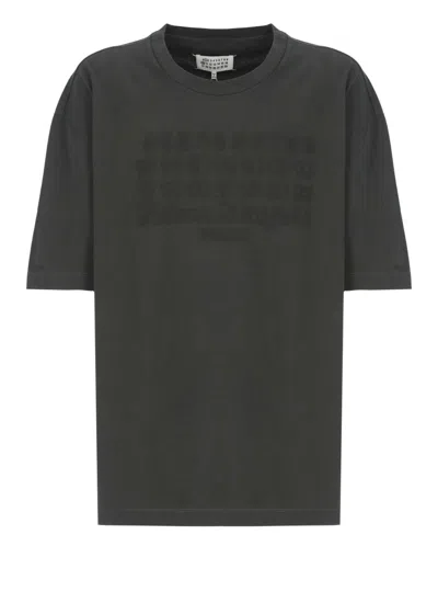 Maison Margiela Black Cotton Sweatshirt With Numeric Logo Detail