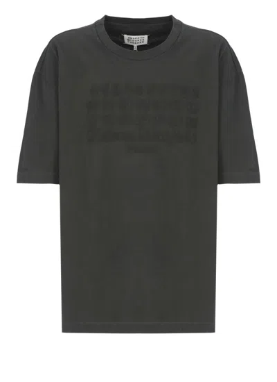 Maison Margiela Black Cotton Oversize T-shirt In Gray