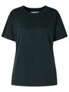 Maison Margiela Washed Black T-shirt With Embroidered Logo In Black