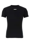 Maison Margiela T-shirt With Ribbed Fabric In Black