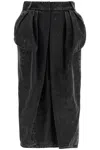 Maison Margiela Black Cotton Vintage Effect High-waisted Skirt In Black