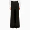 Maison Margiela Black Cotton Wide Trousers In Black