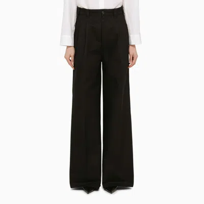 Maison Margiela Black Cotton Wide Trousers