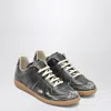 Maison Margiela Replica Sneakers Made Of Shiny Coated Leather In Black