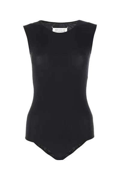 Maison Margiela Crewneck Sleeveless Bodysuit In Black