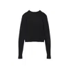 Maison Margiela Long-sleeved Wool Sweater With Cropped Fit And Minimalist Details In Black