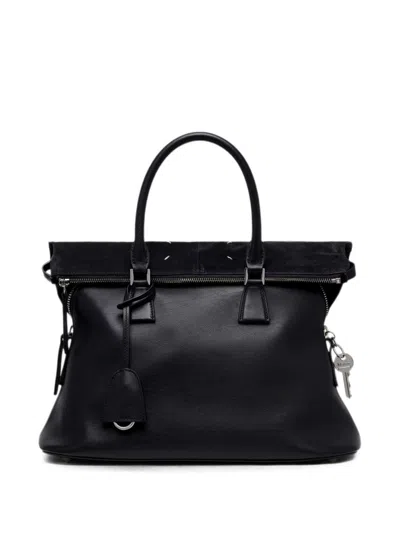 Maison Margiela Black Cross-body Leather Shoulder Bag With Key Charm