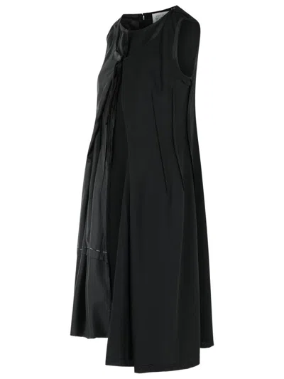 Maison Margiela Anonymity Of The Lining Asymmetrical Wool Dress In Black
