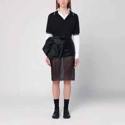 Maison Margiela Black Decortique Dress With Floral Detail