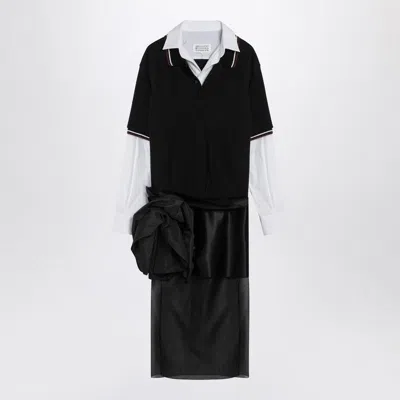 MAISON MARGIELA MAISON MARGIELA  BLACK DECORTIQUE DRESS WITH FLORAL DETAIL