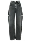 Maison Margiela High-waisted Black Denim Jeans With Relaxed Straight-leg Fit In Gray