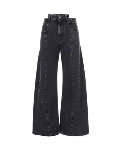 Maison Margiela Black Denim Trousers In Gray