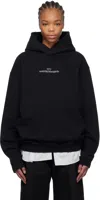Maison Margiela Black Distorted Logo Hoodie In 962 Black/white Embr