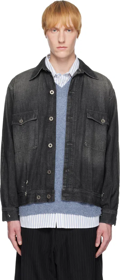 Maison Margiela Black Distressed Denim Jacket