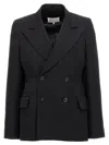 Maison Margiela Black Double-breasted Jacket In Wool In Black