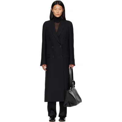 Maison Margiela Black Double Breasted Coat In 900 Black