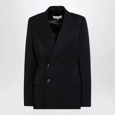 Maison Margiela Black Double-breasted Jacket In Wool In Multi