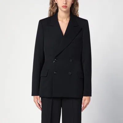 MAISON MARGIELA BLACK DOUBLE-BREASTED JACKET IN WOOL