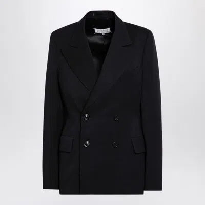 MAISON MARGIELA MAISON MARGIELA  BLACK DOUBLE-BREASTED JACKET IN WOOL