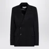 Maison Margiela Slim-fit Wool Jacket With A Fitted Waist In Black